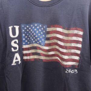2003 Vintage American USA Flag Sonoma Jeans Company Black T Shirt Mens Large